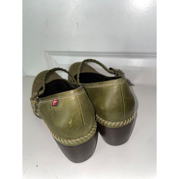 ECCO Women’s Floral Leather Mary Jane Clog size 38/7.5 Comfort Braided Strap - Picture 6 of 10
